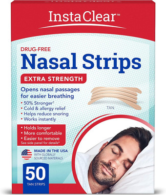 Nasal Strips Extra Strength Tan 50 Ct Stop Snoring Congestion Relief