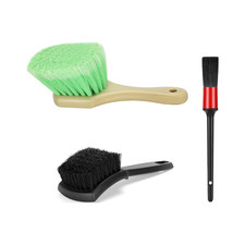 Wheel Rim Tire Brush Set, Soft Stiff Bristle Wash Cleaning Supplies Kit for