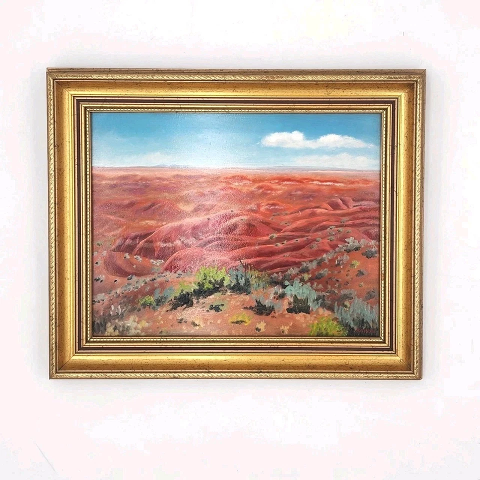 Pintura al óleo original paisaje del desierto del suroeste por Bob Bickers arte enmarcado Foto 2 de 4