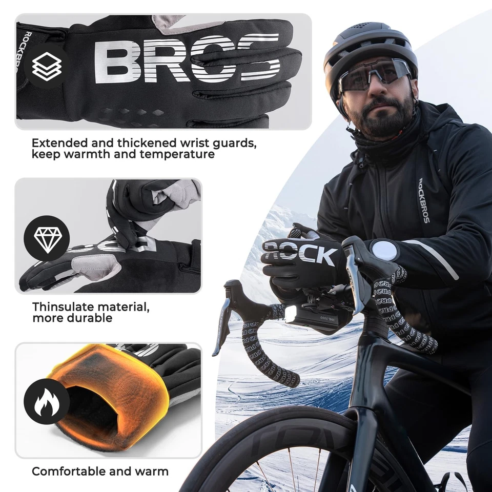 ROCKBROS Fahrradhandschuhe MTB Handschuhe Radhandschuhe für Frühling Herbst Neu - Bild 4 von 4