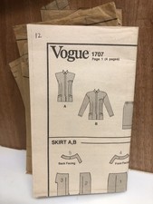 Vintage 1980’s Vogue Skirt & Top Women's Sewing Pattern 1707 Size 12