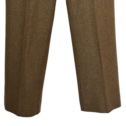 Lauren Ralph Lauren Size 2 Pet Brown/Tan Micro Plaid 100% Fine Merino Wool Pants - Picture 5 of 8