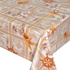 Wachstuchtischdecke Wachstuch Wachstuchdecke Tischdecke Abwaschbar Maritim Beige