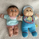 2 Vintage Cabbage Patch Hasbro Babyland Baby Doll Teeny Tiny Preemie Hazel Eyes