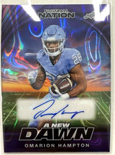 2025 Leaf Football Nation A New Dawn Purple Lava Auto 6/8 Omarion Hampton NA-OH1
