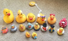 Lot of Rubber Duckies Baby Ducks Various Styles Size and Colors 16 total
