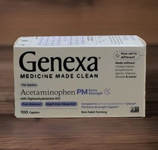 Genexa Adult Extra Strength Acetaminophen PM Pain Reliever 100 Caplets 10/2026