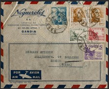 Comunidad Valenciana. Postal History. Cover 1022(2), 924, 917/18, 1062. 1949.