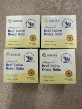 4 Pack Meeyee Whipped Beef Tallow Honey Balm Cream 4oz Grass Fed Exp 01/2028