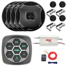 Metra Marine Bluetooth Controller, 4x 6.5" 450W Component Kit Speakers, Amp, Kit