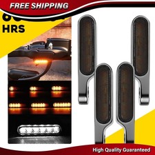 4x Motorcycle Turn Signal Light Front Handlebar Led Blinker Lamps Amber White 4x Motorcycle Turn Signal Light Front Handlebar Led Blinker Lamps Amber White