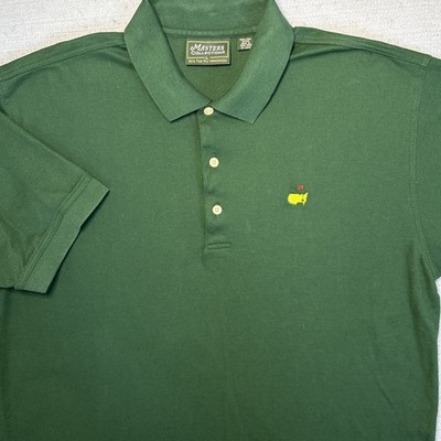 Vintage Masters Collection Golf Polo Shirt Men Size Large Green 60s Two Ply Pima