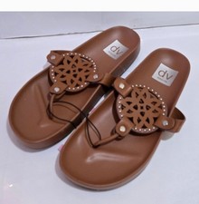 DV Dolce Vita Pandora Sandals Brown Medallion Footbed Women's Size 6