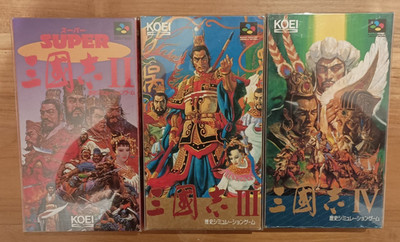 KOEI Romance of the Three Kingdoms II III IV Super Famicom Complete in box