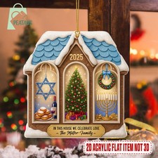 Hanukkah Christmas Acrylic Ornament, Christmas Hanukkah Gift, Chrismukkah Jewish