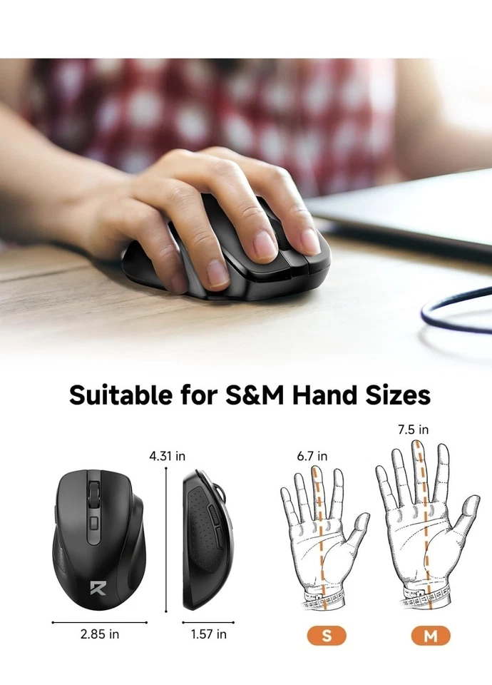 working wireless mouse, Battery Powered Ergonomic Design, 4000 DPI, Wireless - Image 4 of 4