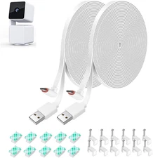 20FT Power Extension Cable for Wyze Cam Pan V3 Camera - Weatherproof 90 Degree M