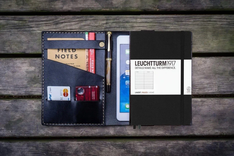 Cubierta para cuaderno Galen Leather Leuchtturm 1917 A5 negra Foto 3 de 3
