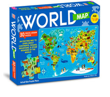 World Map Jigsaw Puzzle Box for Kids 100 Piece Ages 6-12