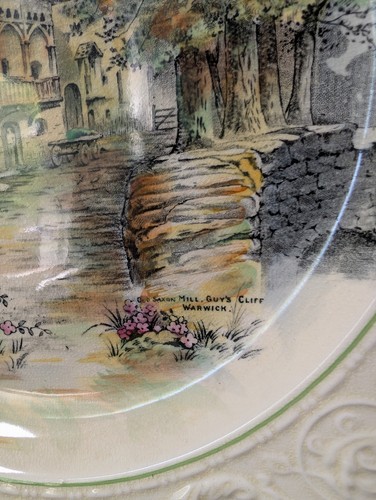 Vintage DEVON WARE Fieldings British Scenes Decorative Serving Plate 13" England - Picture 9 of 13