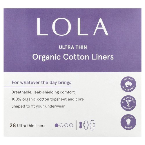 Organic Cotton Liners, Ultra Thin, 28 Liners