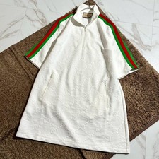 USED CURRENT MODEL IN PRISTINE CONDITION! GUCCI 22AW GG JACQUARD DRESS, WHITE,