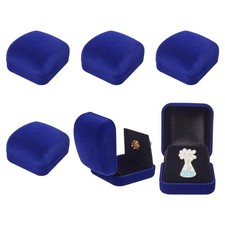 6 Pcs Velvet Badge Display Box, Prussian Blue Pin Display Case Lapel Pin Coll...