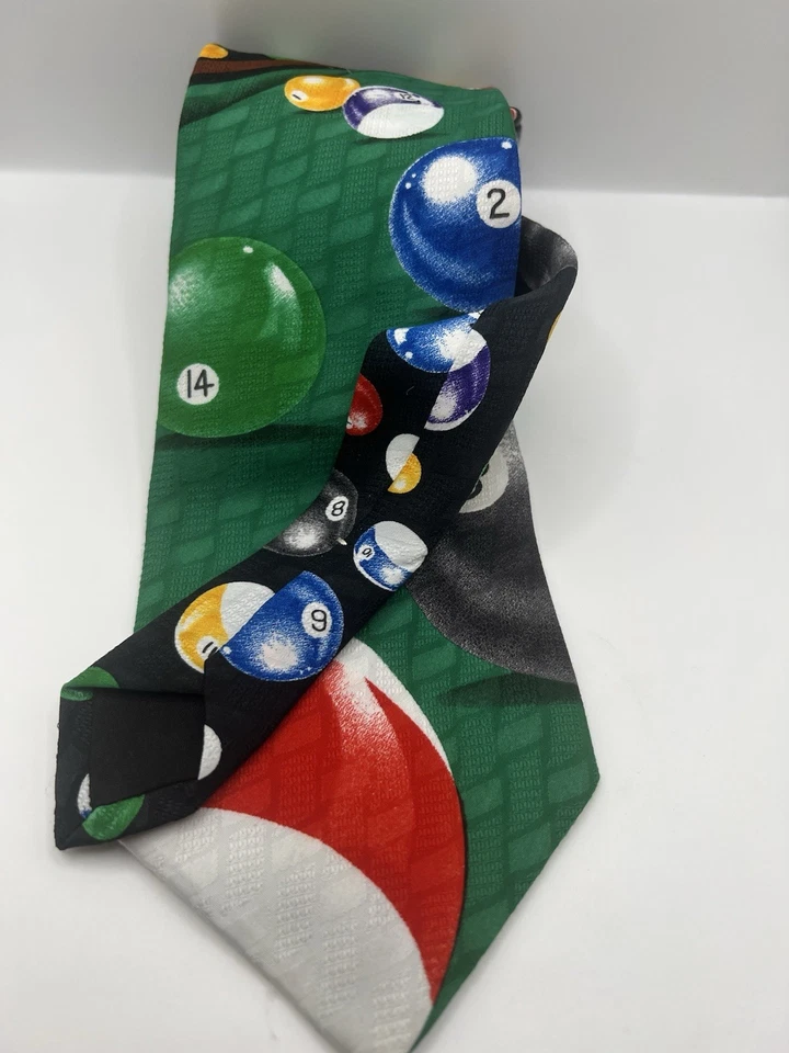 Bilhar jacquard vintage Addiction masculino gravata poliéster oito bolas 56" - Imagem 2 de 4