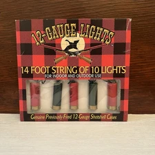 12-Gauge Lights String Set Shotgun Shell Christmas Decor Man Cave 14ft Boxed