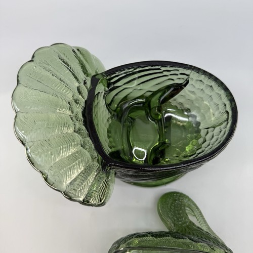 Plato de caramelo cubierto vintage LE Smith aguacate verde pavo Tom años 60 Acción de Gracias - Imagen 10 de 14