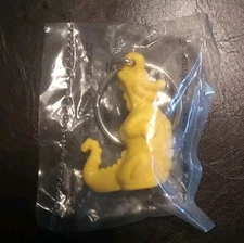 Vintage Tupperware Keychain Douglas Dirtwalker Yellow Rubber Dragon Figure NOS 
