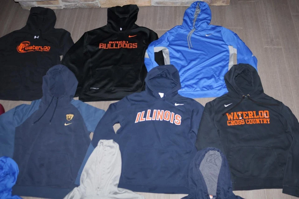 LOT 10 ADULT MENS HOODIES NIKE THERMA-FIT UNDER ARMOUR FIGHTING ILLINI LARGE - Image 3 of 4
