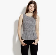 Madewell Sweetheart Sweatshirt Peplum Top $78 Small