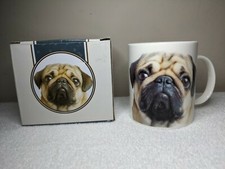 Image of Pugs & Kisses Mug - Novelty Pug Dog Bone China Tea / Coffee Mug 