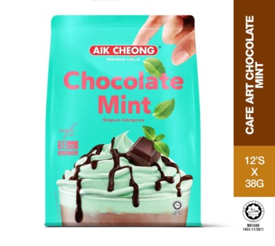 4 Pack (12's x 38g) AIK CHEONG Chocolate Mint Cafe Art Belgium
