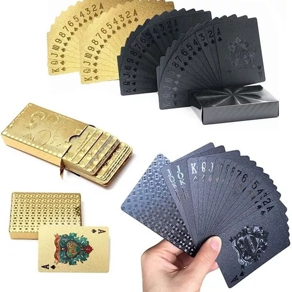 New Gold Currency Pattern Golden Playing Cards Waterproof PET/PVC Plastic  Poker Dollars EUR JPY GBP