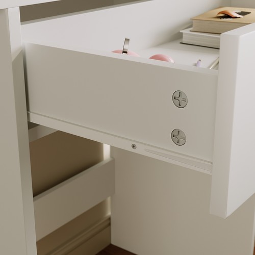 LED Dressing Table White Mirror Vanity Makeup Desk with Stool Drawer & Shelves - Picture 13 of 13
