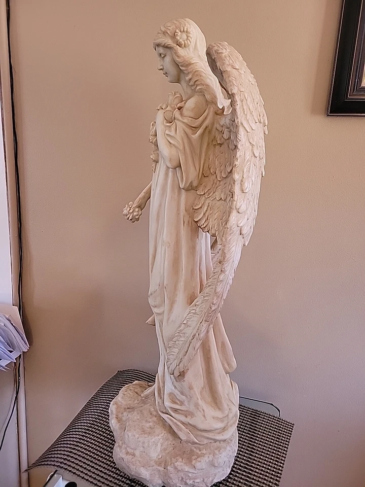 Standing Angel Lady Resin Figure With Wings Statue Garden Religious Decor 30" Foto 4 de 4