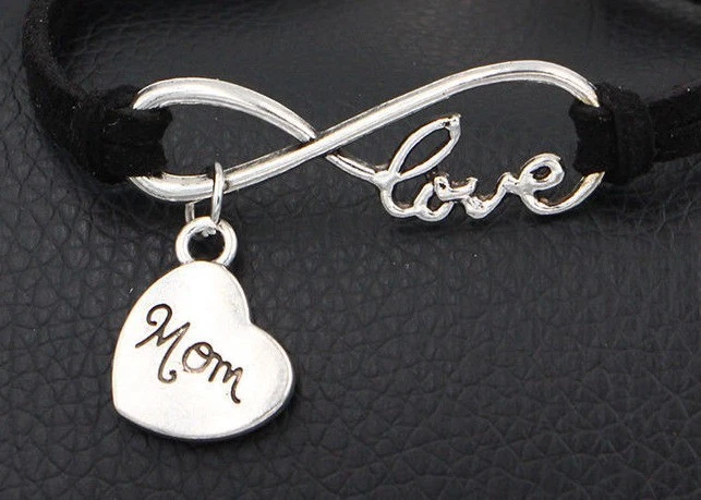 1pc Infinity Love Mom Bracelet Charm Anklet Heart Mothers Day Gift