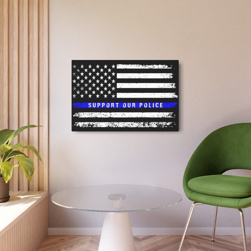 Support Our Police USA Flag First Responder Metal Art Sign - Picture 9 of 15