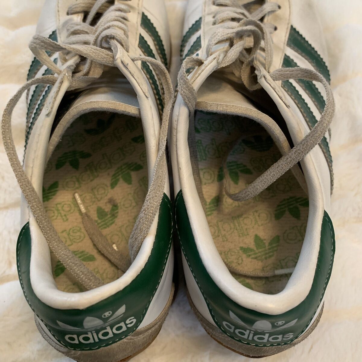 Very Rare Vintage Adidas Country Made In France Size 7 Green White Leather  EUC