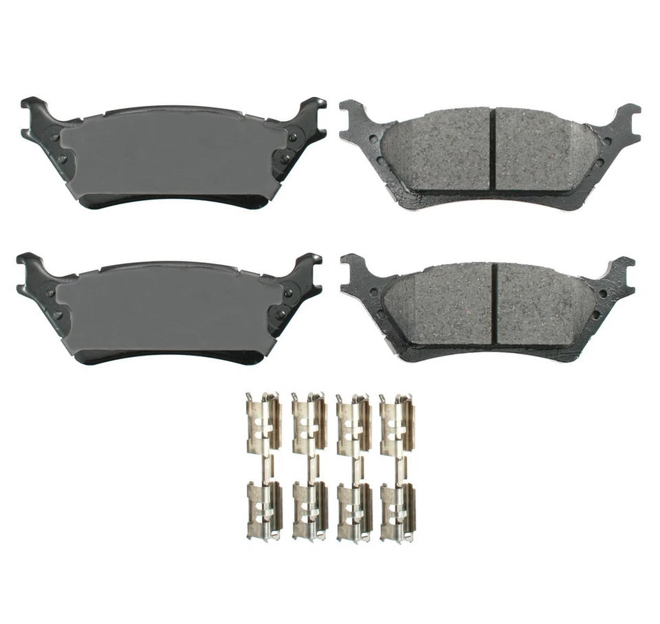 Kit de frenos traseros rotores perforados de 348 mm y pastillas de cerámica Akebono ProACT para Ford F-150 Foto 4 de 4