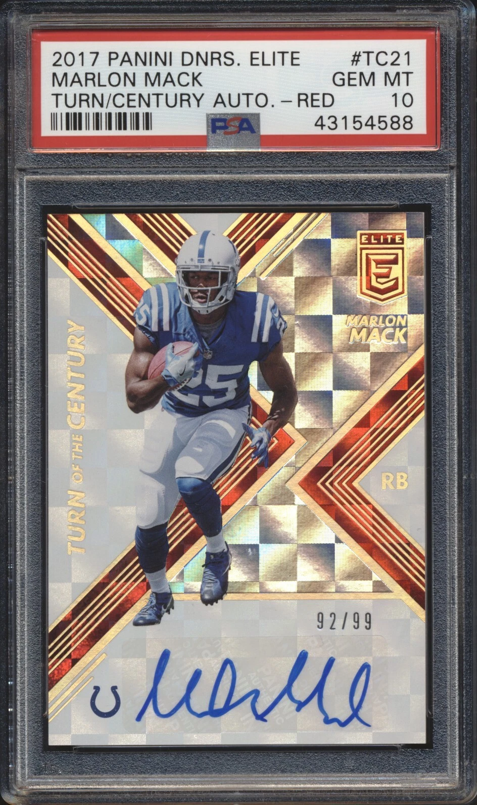 Marlon Mack Panini Donruss Elite Turn of the Century Autographs #TC21 Red