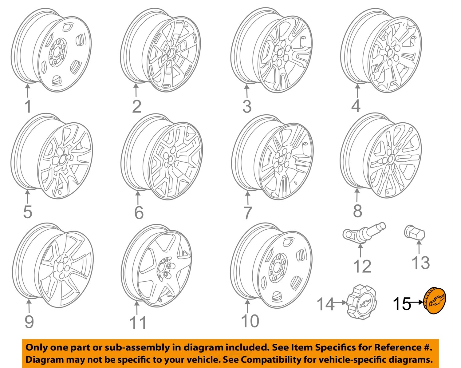 20132019 CHEVY TRAVERSE COLORADO ALUMINUM CENTER WHEEL HUB CAP NEW GM