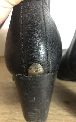 UGG Womens Size 4 Black Heeled Ankle Boots - Picture 5 of 8