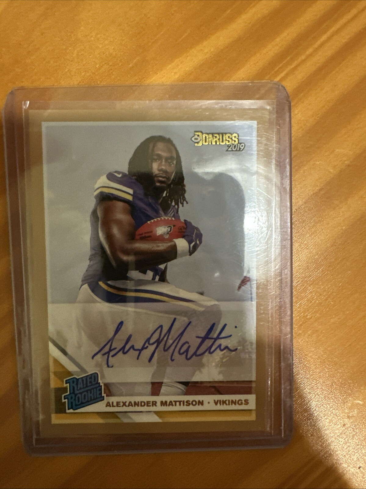 2019 Panini Donruss Rated Rookie Press Proof Bronze Auto Alexander Mattison