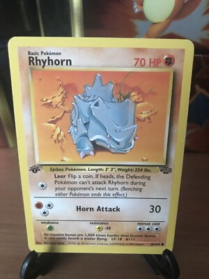 1999 rhyhorn pokemon card value RHYHORN - 61/64 - Jungle Set - 1ST EDITION - Pokémon Card 1999