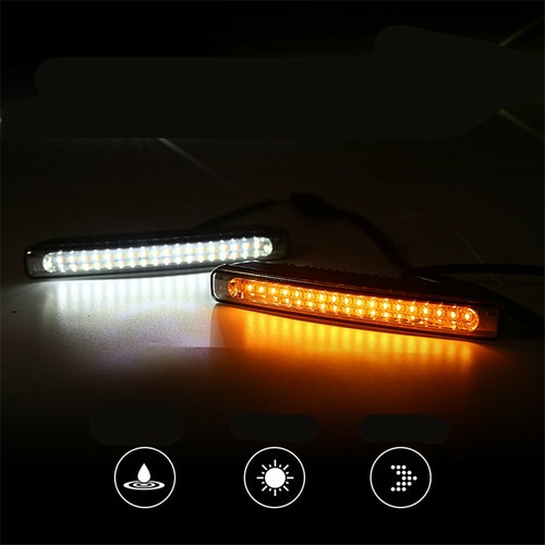 Señal de giro diurna LED para automóvil tricolor para correr luz niebla conducción blanca + ámbar + azul - Imagen 10 de 12