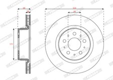 FERODO Bremsscheibe passend für Tesla Model 3 EV AWD DDF3015C
