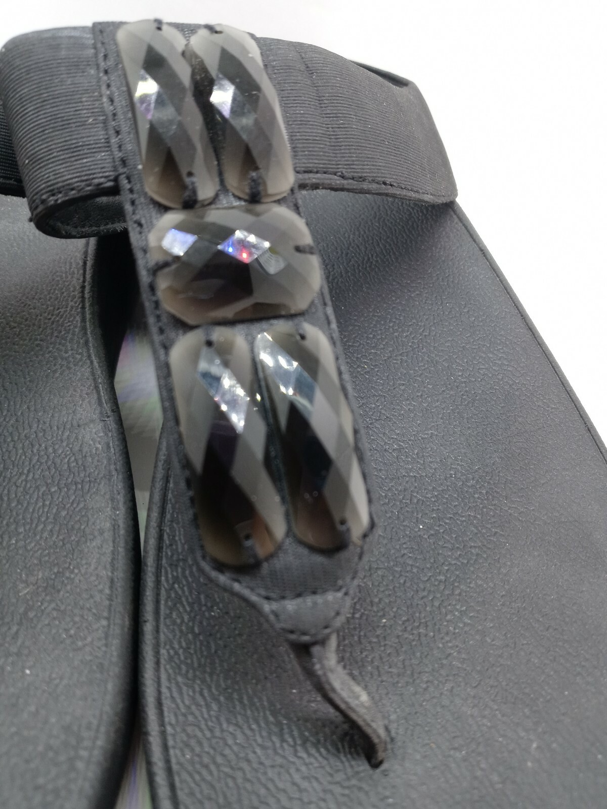 Fitflop Sweetie 681-090 women's all black Jeweled Toning Flip Flop,US size  9 GUC - Sandals